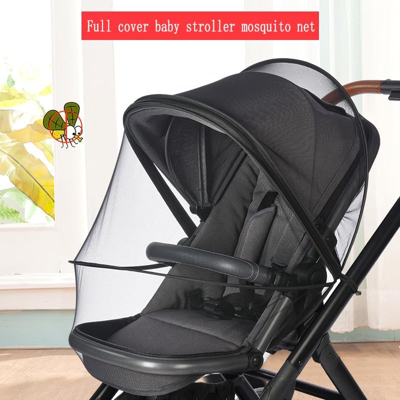 WVMKOR Baby Stroller Mosquito Net Universal Breathable Stroller Canopy Cover with Mosquito Netting for Infant Toddler Pushchair (White) - Image 3